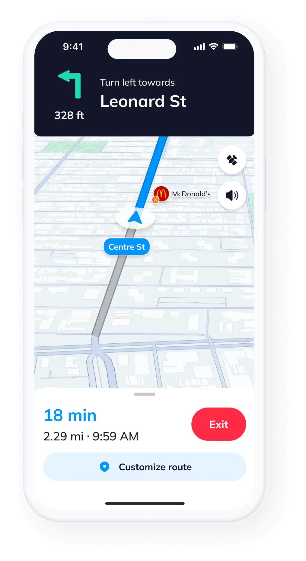 Mobile phone with Nexit app